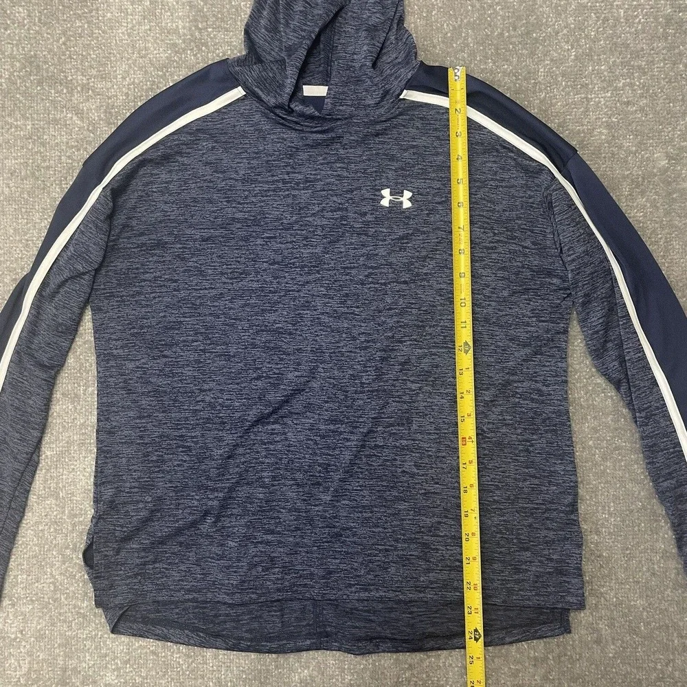 Under Armour Shirt Mens Small Blue Heat Gear Loose Fit Lightweight Hoodie